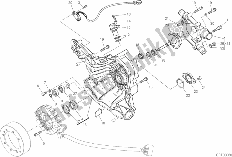 Alle onderdelen voor de Generator Deksel van de Ducati Multistrada 1260 Enduro Touring USA 2020